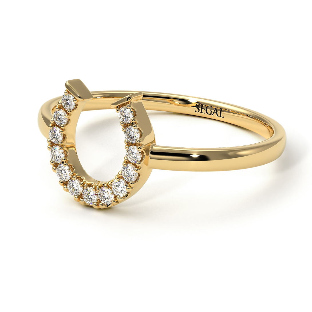 Custom Horseshoe Diamond Ring - Malia No. 1000